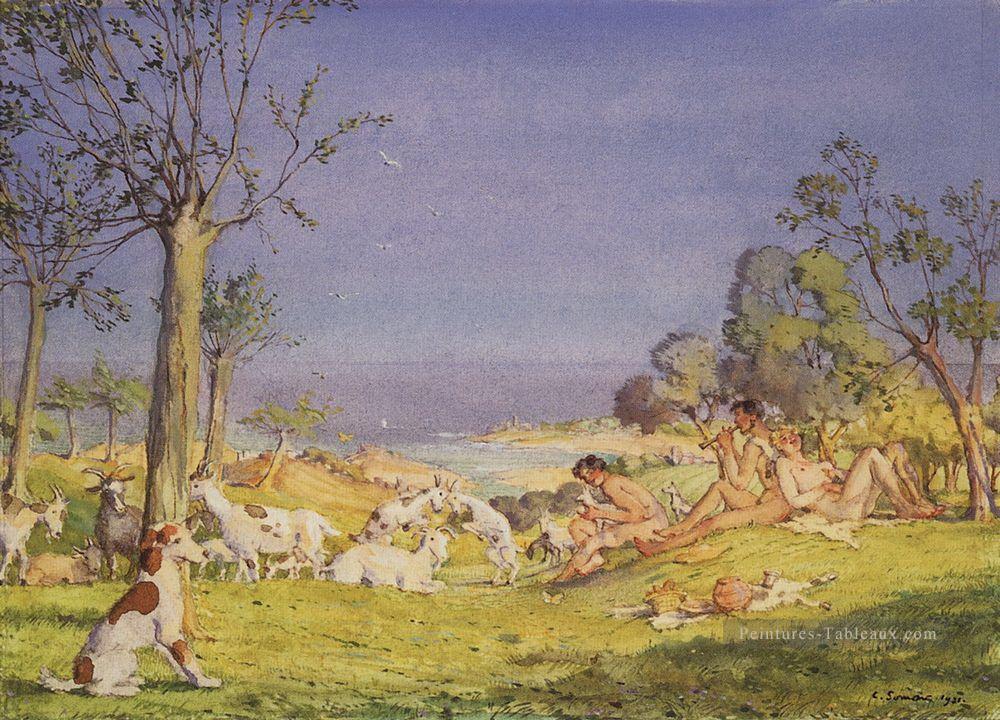illustration au roman daphnis et chloé 1 Konstantin Somov Peintures à l'huile